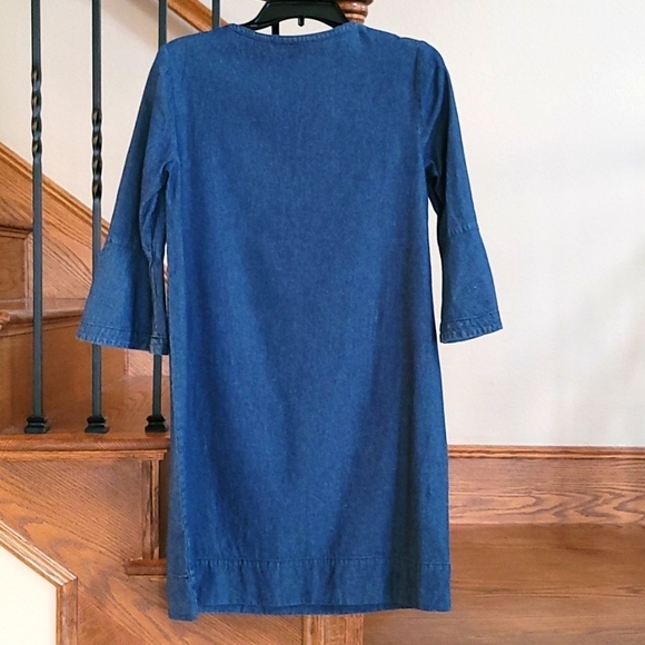 Draper James Chambray Ruffle Denim Shift Dress - Picture 4 of 6